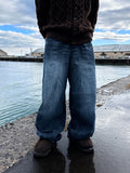 Capital Blue Black Washed Balloon Denim PT