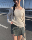 Qwerty Denim Pleated Mini Skirt