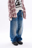 Logan cat washed wide denim pants