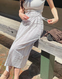 Neo Stripe Wrap Long Skirt