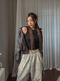 Dirty Painting Line Wide Pants