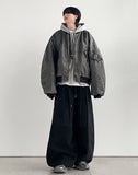 Chrissy leather MA-1 padded jumper