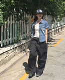 Curb side pocket washed denim shirt