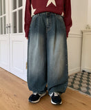 [unisex] Funmi washed cut balloon denim pants