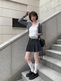 Lumpy Rib Round Slim Fit Long Sleeve Cardigan