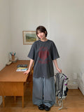 Shordan Summer Stripe Denim Balloon Wide Pants