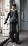 Snap Slit Denim Pants