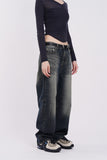 Scope deep blue wide denim pants