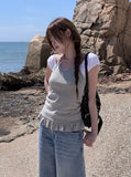 Bohol Dot Frill Halterneck Layered Sleeveless
