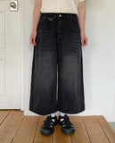 Mepoli Black Denim Bermuda Pants
