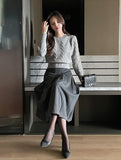 Milka Wool Brushed Pleated Long Skirt