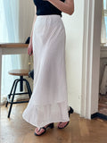 Ain Dot Chiffon Banding Long Skirt