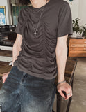 [LAN ARCHIVE] Front Shirring Short Sleeve T-Shirt