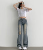 Wide Boot Cut Fit Denim Pants