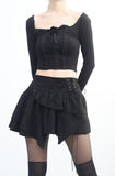 Lipto Lace Crop T-Shirt