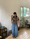 Teruki summer washed wide denim pants