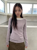 Copit Stripe Knit Long Sleeve Tee