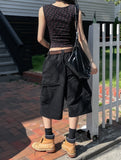 Teens side snap pocket bermuda pants
