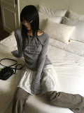 tiptoe loose fit see-through long-sleeved T-shirt