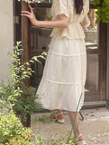 Bwile Crochet Embroidery Knit Wrinkle Sleeveless One Piece Two Piece (Strap Set)