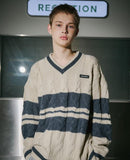 Cable Waffen V-Neck Knit