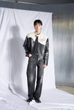 Wave Zipper Biker Jacket Man