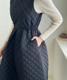 Aviel Quilted Flared Long One Piece