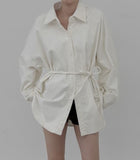 Corduroy Strap Wrap Shirt