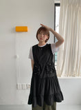 Habom Dot Nylon Layered Sleeveless One Piece