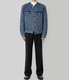 Round denim jacket