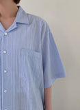 [unisex] Jint Seersucker Over Short Sleeve Shirt