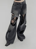 Philip Damage Wide Denim