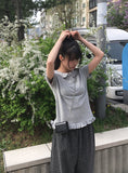 Bilo Frill Round Collar Short Sleeve T-Shirt