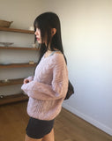 [Wool25] Wittle Alpaca Cable V-Neck Knit