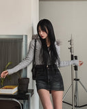Kaeti Incision Denim Skirt Pants