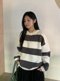 Erlv Boucle Stripe Round Knit