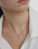 Essence Silver (W) Moissanite Freshwater Pearl Necklace 8mm