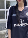 Leaguer Uniform Coloring Scheme Sporty V-neck Boxy Short Sleeve T-shirt