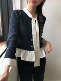 Sau Dot Ribbon Layered Cardigan