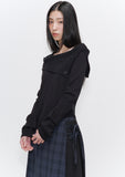 Oblique line button knit