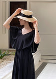 Randa Frill Off Shoulder Banding Long One Piece