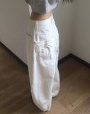 Hiro Ribbon Pocket Wide Cotton Pants