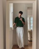 Summer Cooling Deep-Tuck Wide Slacks