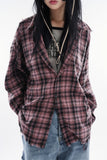 Tyreese rough cut out check shirt