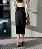 Minella Slit Banding Skirt