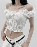 Lec frill cropped blouse