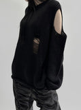 Mullet shoulderless knit