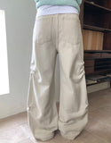 Deo Side Rivet Snap Button Cotton Pants