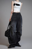 Snap Over Denim Pants