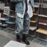 High Pintuck Wide Denim